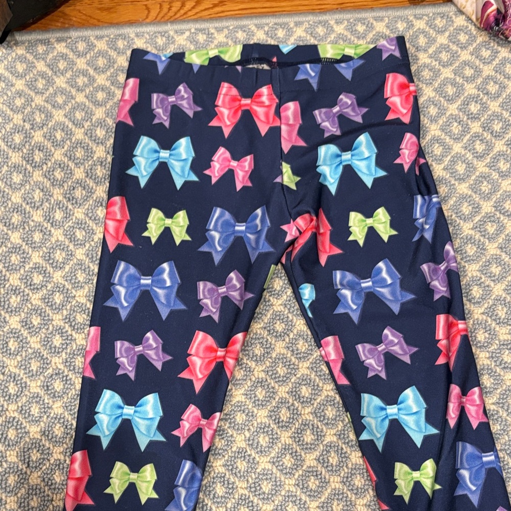 Terez Multicolor Bow Print Kids Leggings